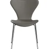 3107 stol, fuldpolstret Essential læder lava/krom stel af Arne Jacobsen<Fritz Hansen Hot