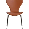 3107 Stol, fuldpolstret Essential læder valnød/brown bronze stel af Arne Jacobsen<Fritz Hansen
