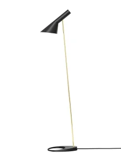 AJ Floor Lamp, grey/brass af Arne Jacobsen<Louis Poulsen Discount