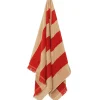 Alee Bath Towel, light camel/red fra<Ferm Living