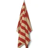 Alee Beach Towel, light camel/red fra<Ferm Living