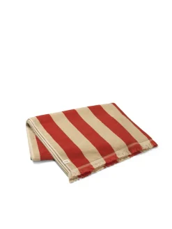 Alee Beach Towel, light camel/red fra<Ferm Living