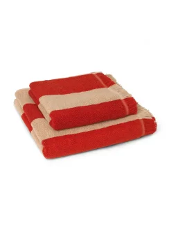 Alee Beach Towel, light camel/red fra<Ferm Living