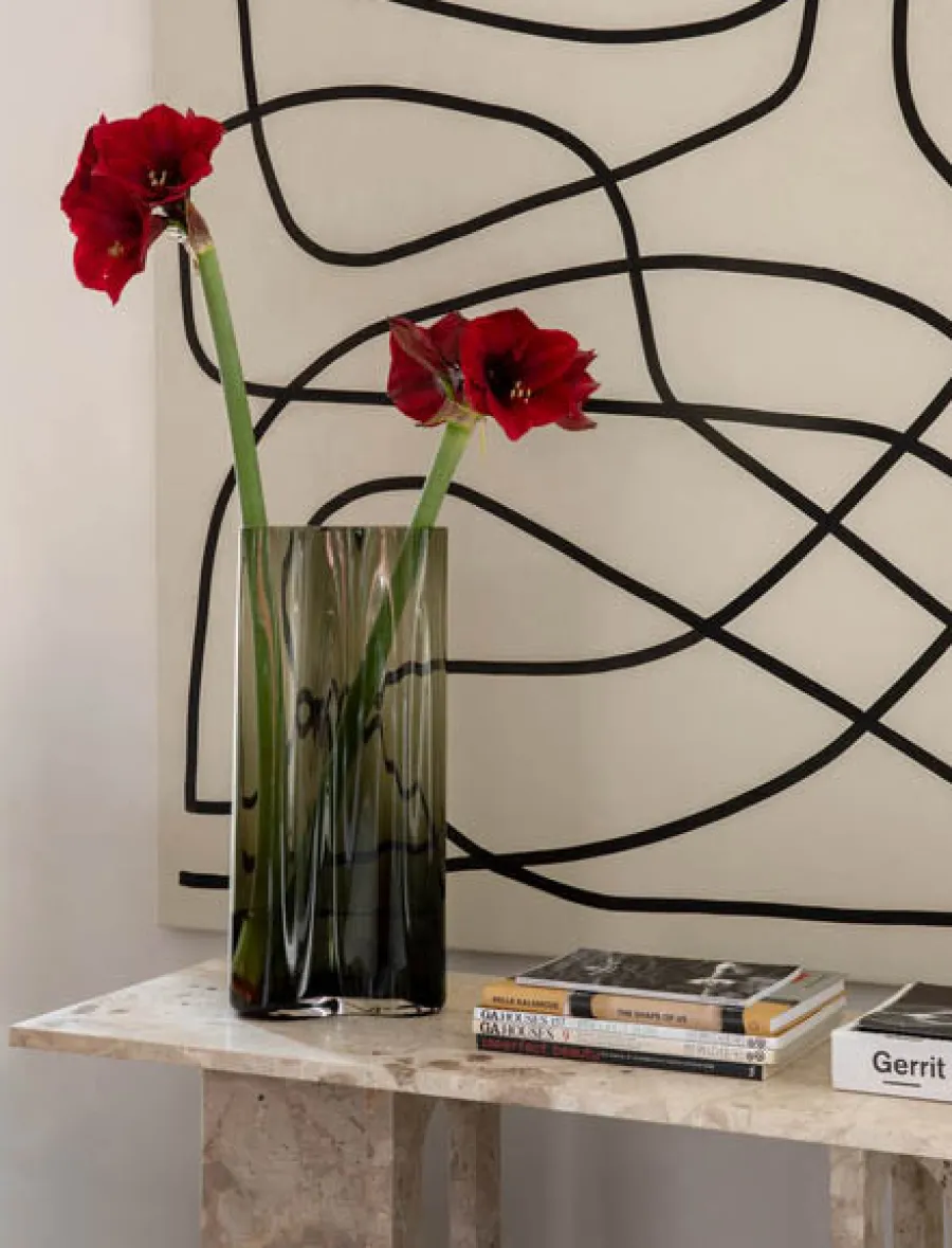 Androgyne Lounge Table, grey galaxy marble/wood fra<Audo Copenhagen Discount