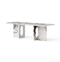 Androgyne Lounge Table, grey galaxy marble/wood fra<Audo Copenhagen Discount