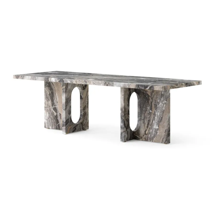 Androgyne Lounge Table, grey galaxy marble/wood fra<Audo Copenhagen Discount