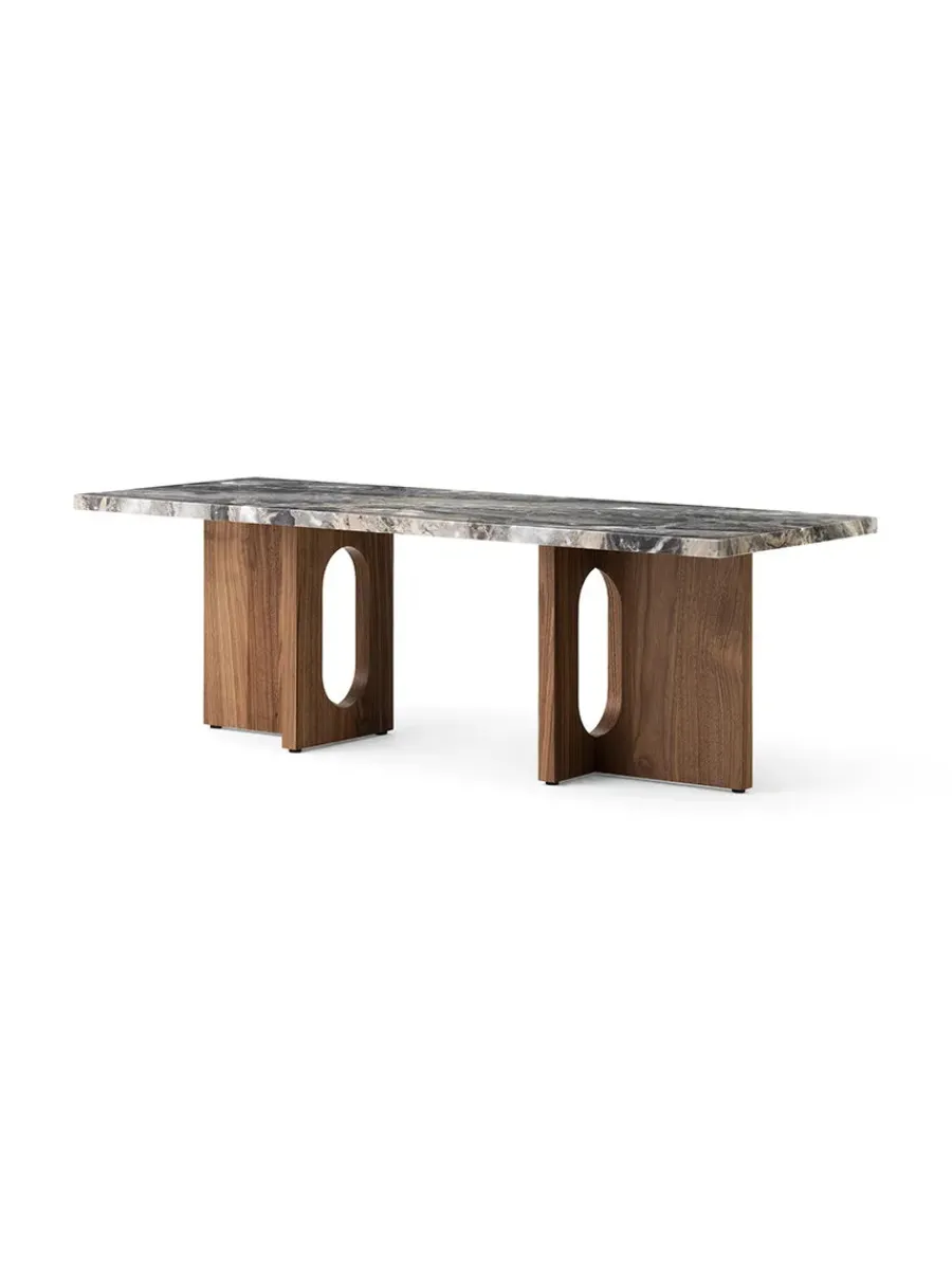 Androgyne Lounge Table, grey galaxy marble/wood fra<Audo Copenhagen Discount