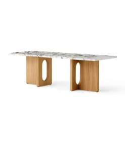 Androgyne Lounge Table, grey galaxy marble/wood fra<Audo Copenhagen Discount