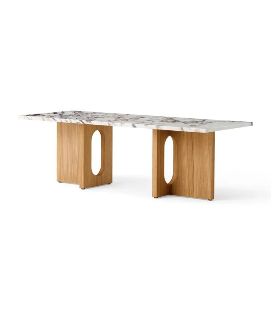 Androgyne Lounge Table, grey galaxy marble/wood fra<Audo Copenhagen Discount