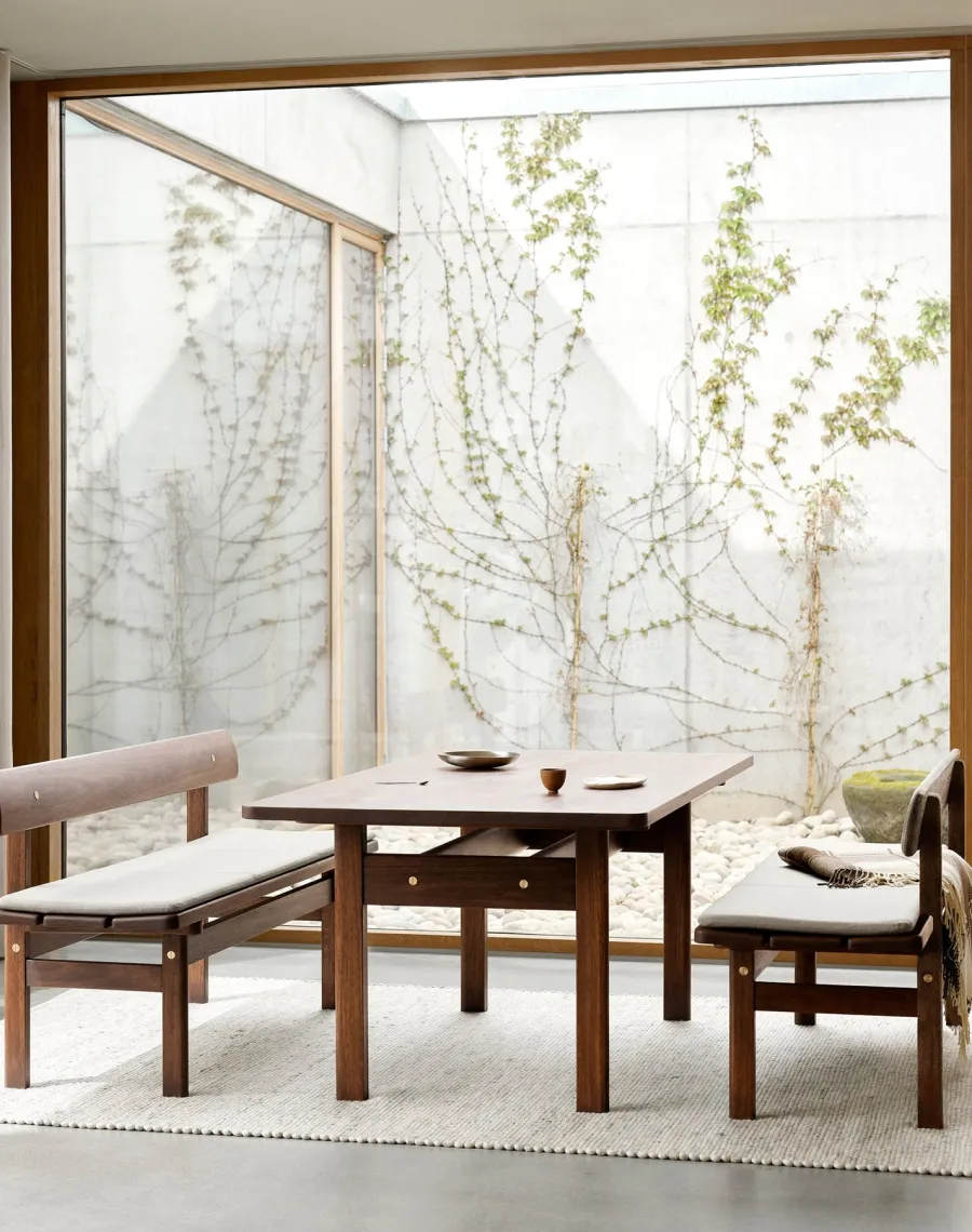 Asserbo sæt, spisebord og bænke inkl. hynder, af Børge Mogensen<Jacobsen Plus New