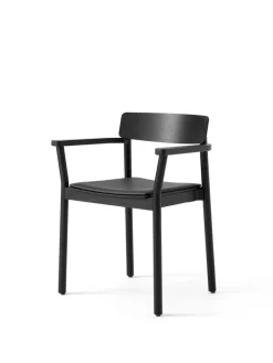 Betty TK11 Spisebordsstol, sortlakeret eg/sort læder fra<&Tradition Discount