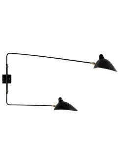 Big Wall Lamp w/2 Rotating Straight Arms af Serge Mouille<Editions Serge Mouille Outlet