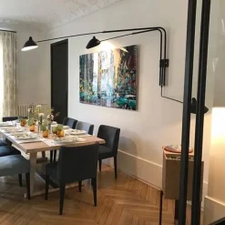 Big Wall Lamp w/3 Rotating Straight Arms af Serge Mouille<Editions Serge Mouille Best