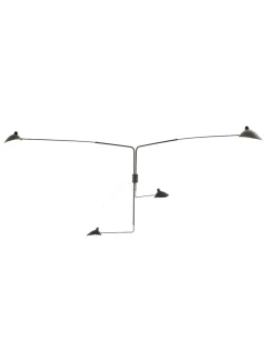 Big Wall Lamp w/4 Rotating Straight Arms af Serge Mouille<Editions Serge Mouille Sale