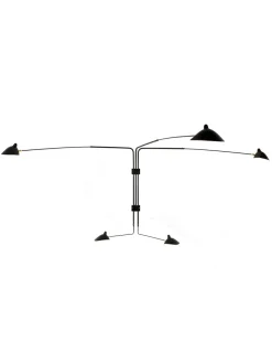 Big Wall Lamp w/5 Rotating Straight Arms af Serge Mouille<Editions Serge Mouille New