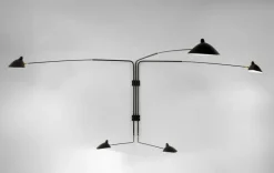 Big Wall Lamp w/5 Rotating Straight Arms af Serge Mouille<Editions Serge Mouille New