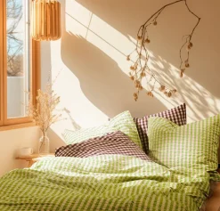 Bæk & Bølge Sengetøj, grøn/soft pink fra<Juna Online