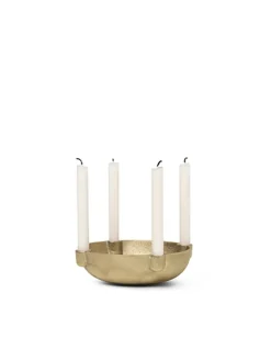 Bowl Candle Holder Brass, Small fra<Ferm Living Online