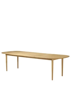 C63E Bjørk Spisebord inkl. 2 Tillægsplader, olieret eg fra<FDB Møbler Outlet