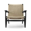 CH25 Loungestol, eg sortmalet med naturflet af Hans J. Wegner<Carl Hansen & Søn Outlet