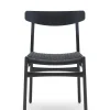 CH23 Spisestol, sort eg med sort flet af Hans J. Wegner<Carl Hansen & Søn