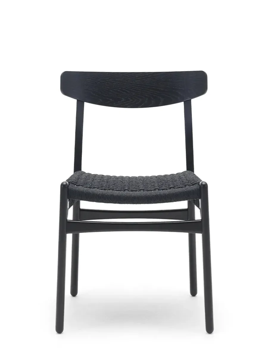 CH23 Spisestol, sort eg med sort flet af Hans J. Wegner<Carl Hansen & Søn
