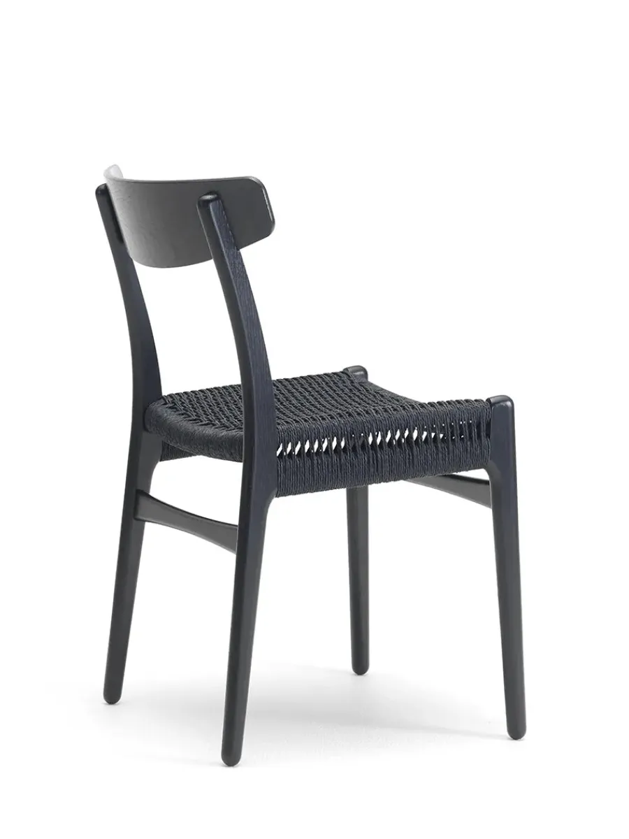 CH23 Spisestol, sort eg med sort flet af Hans J. Wegner<Carl Hansen & Søn