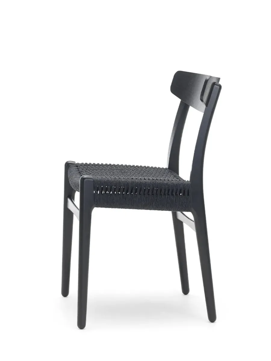 CH23 Spisestol, sort eg med sort flet af Hans J. Wegner<Carl Hansen & Søn