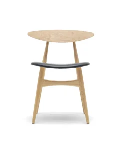 CH33 Stol, sæbebehandlet eg/sort læder af Hans J. Wegner<Carl Hansen & Søn Best