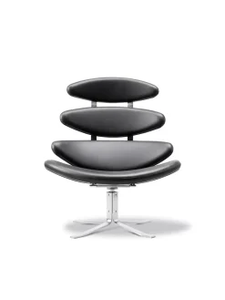 Corona Stol, sort omni 301 læder fra Erik Jørgensen<Fredericia Furniture Outlet