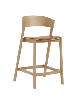 Cover Counter Stool, oak w. cognac leather fra<Muuto Sale
