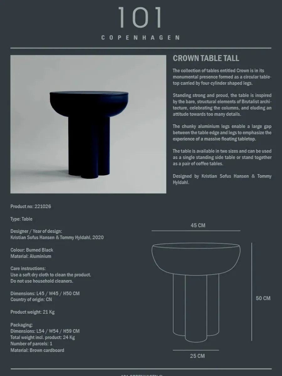 Crown Table, tall fra<101 Copenhagen Clearance