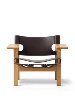 Den Spanske Stol i cognac læder, valnød olie af Børge Mogensen<Fredericia Furniture Hot