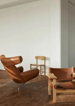 Den Spanske Stol i cognac læder, eg olie af Børge Mogensen<Fredericia Furniture Sale