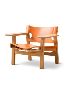 Den Spanske Stol i cognac læder, eg olie af Børge Mogensen<Fredericia Furniture Sale