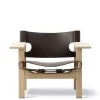 Den Spanske Stol i mørkebrun læder, eg sæbe af Børge Mogensen<Fredericia Furniture Discount