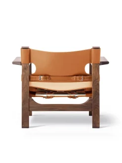 Den Spanske Stol i mørkebrun læder, eg sæbe af Børge Mogensen<Fredericia Furniture Discount