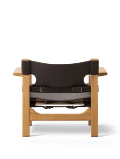 Den Spanske Stol i mørkebrun læder, eg sæbe af Børge Mogensen<Fredericia Furniture Discount