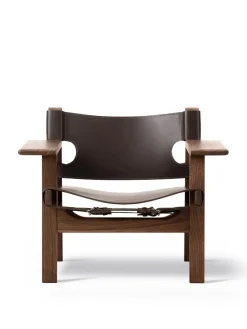 Den Spanske Stol i mørkebrun læder, eg sæbe af Børge Mogensen<Fredericia Furniture Discount