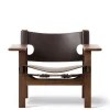 Den Spanske Stol i mørkebrun læder, valnød olie af Børge Mogensen<Fredericia Furniture New