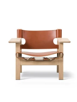 Den Spanske Stol i mørkebrun læder, valnød olie af Børge Mogensen<Fredericia Furniture New