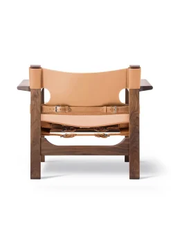 Den Spanske Stol i mørkebrun læder, Røget eg olie af Børge Mogensen<Fredericia Furniture Best