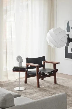 Den Spanske Stol i mørkebrun læder, Røget eg olie af Børge Mogensen<Fredericia Furniture Best