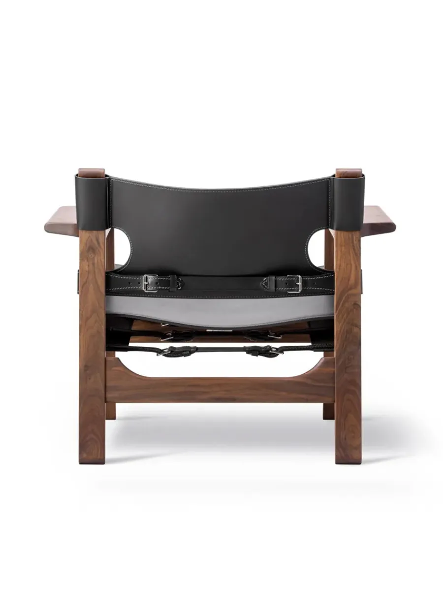 Den Spanske Stol i mørkebrun læder, Røget eg olie af Børge Mogensen<Fredericia Furniture Best