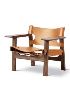 Den Spanske Stol i naturfarvet læder, eg olie af Børge Mogensen<Fredericia Furniture Sale