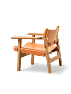 Den Spanske Stol i naturfarvet læder, eg sæbe af Børge Mogensen<Fredericia Furniture Sale