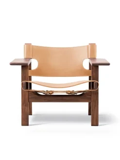 Den Spanske Stol i naturfarvet læder, eg sæbe af Børge Mogensen<Fredericia Furniture Sale