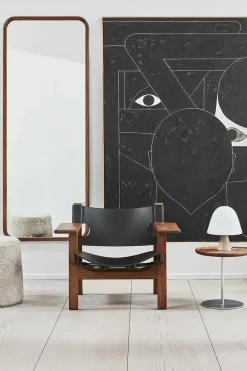 Den Spanske Stol i sort læder, valnød olie af Børge Mogensen<Fredericia Furniture Clearance