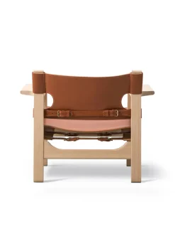 Den Spanske Stol i sort læder, valnød olie af Børge Mogensen<Fredericia Furniture Clearance