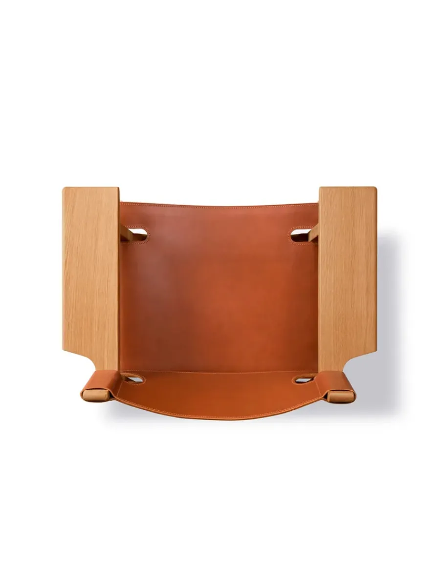 Den Spanske Stol i sort læder, eg sort lak af Børge Mogensen<Fredericia Furniture Hot